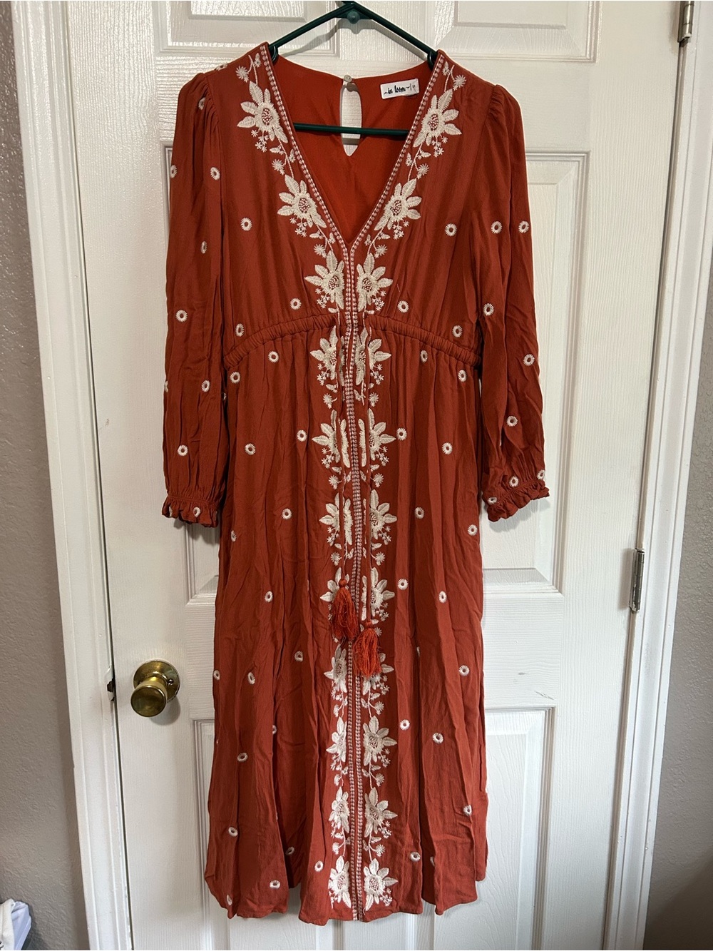 Orange Embroidered Dress